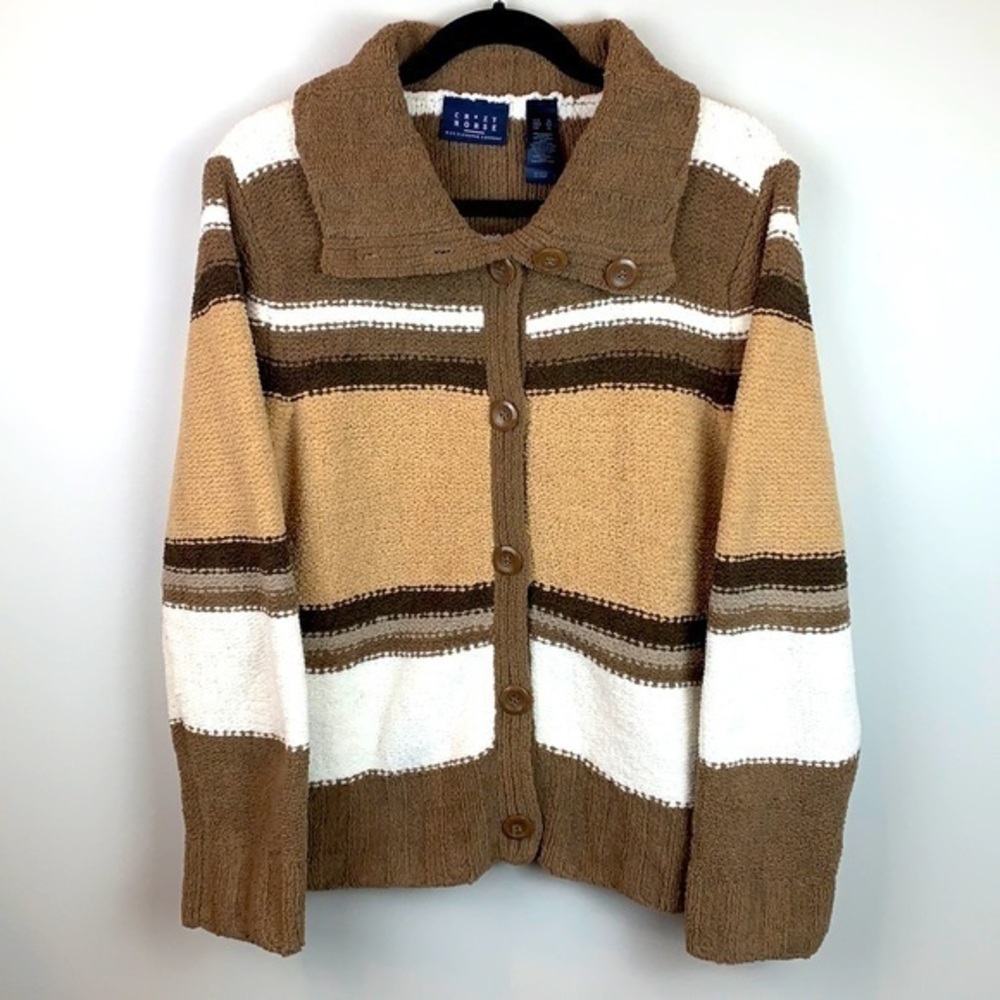 Crazy Horse Chunky Chenille Button Up Cardigan Sweater